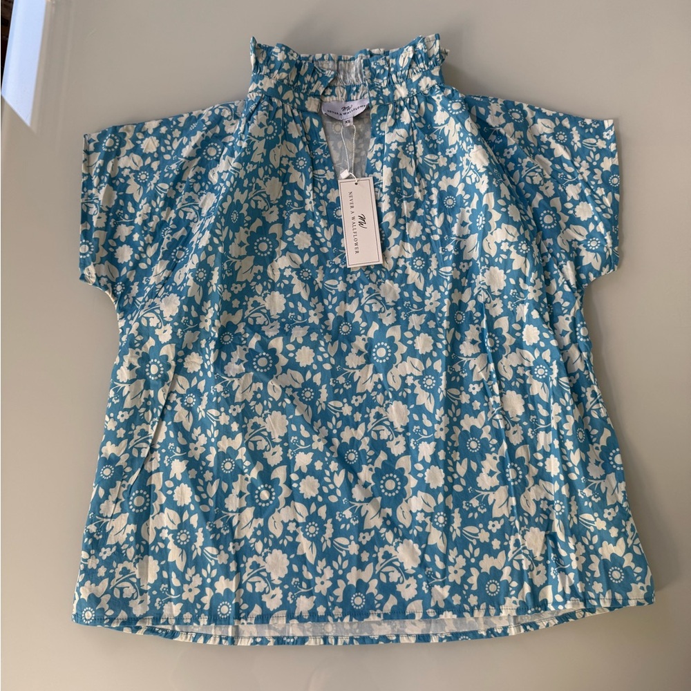 NWT Never A Wallflower 100% Cotton Vicki Short Sleeve Top XS